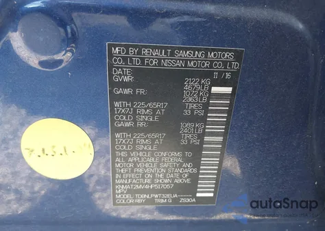 2017 Nissan Rogue S z USA, uszkodzony, nr VIN KNMAT2MV4HP517057